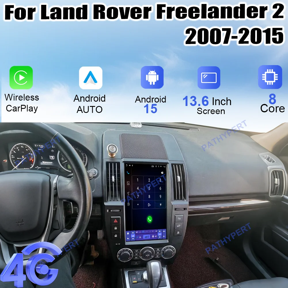 Car Radio Android 15 Carplay Display For Land Rover Freelander 2 2007-2015 Multimedia Player BT Stereo GPS Navigation Head Unit