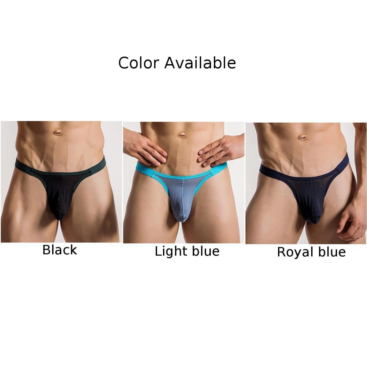 Men Sexy G-String Briefs Low Rise Bikini Thong Sheer T-Back  Lingerie Men\'s Underwear Bulge U Pouch Panties Gays Lingerie Pantie