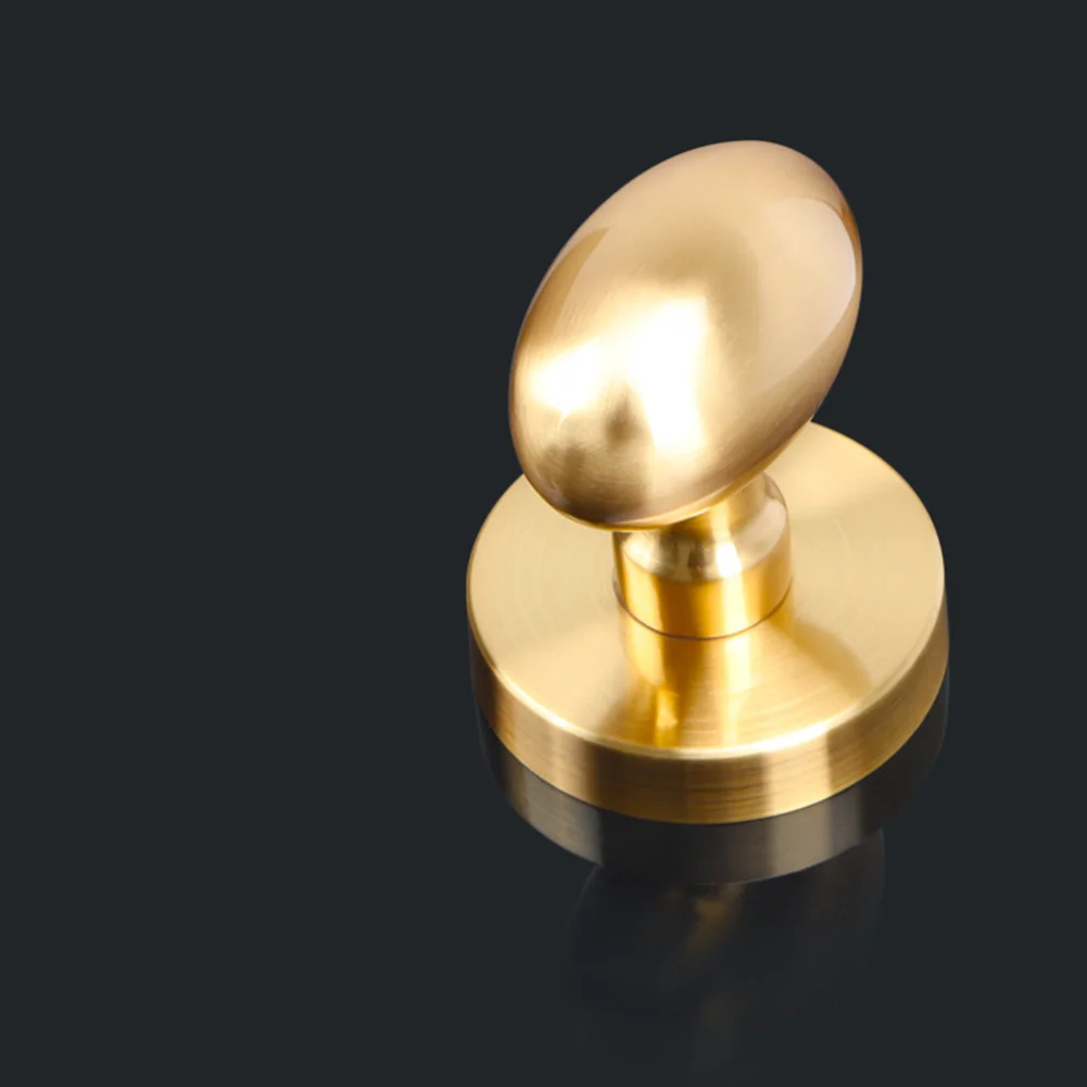 Elegant Round Design Brushed Gold Door Knobs Door Hardware 6.5x5.7x1.2cm Adjustable Latch Non-Locking Mechanism