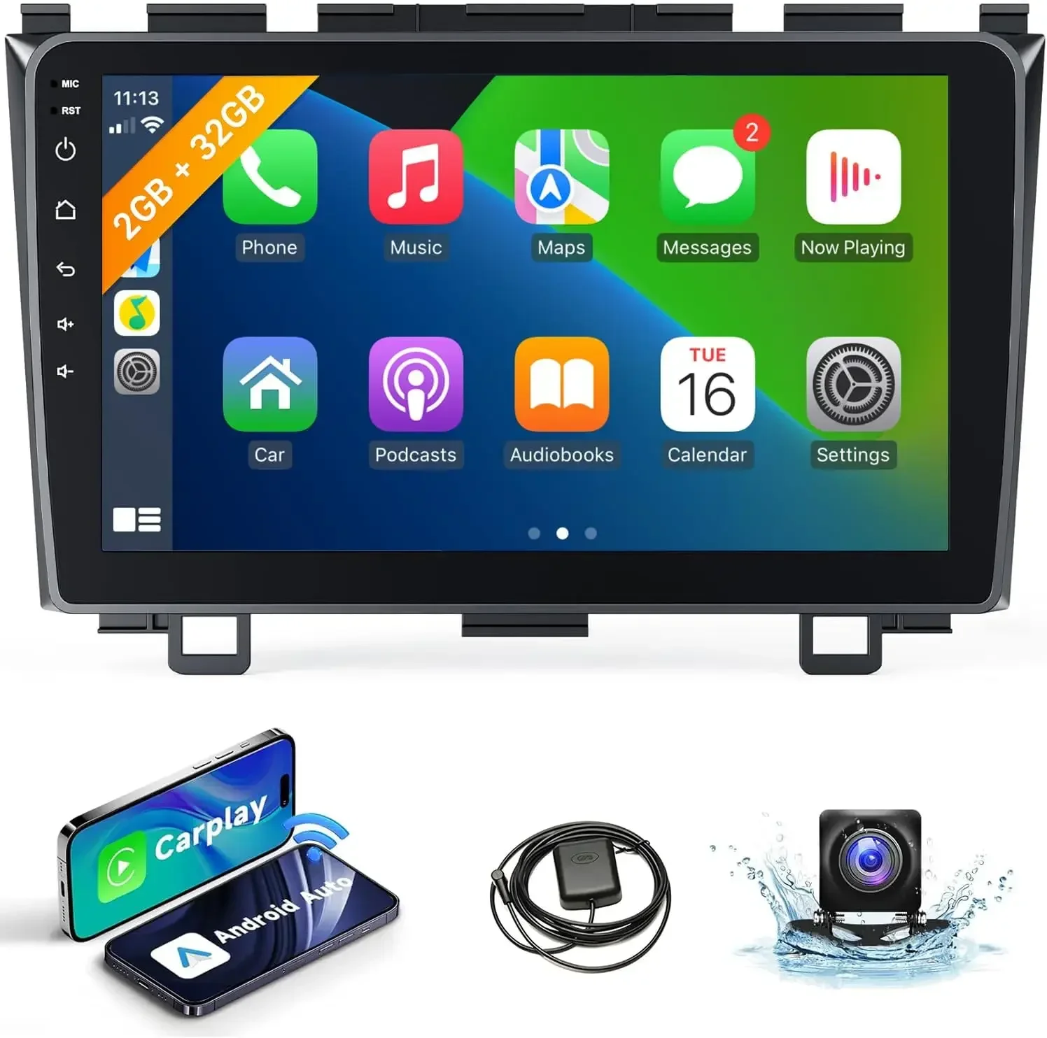 

2+32G 9Inch Car-play Car Stereo Radio Compatible for CRV 2007-2011 Android 13