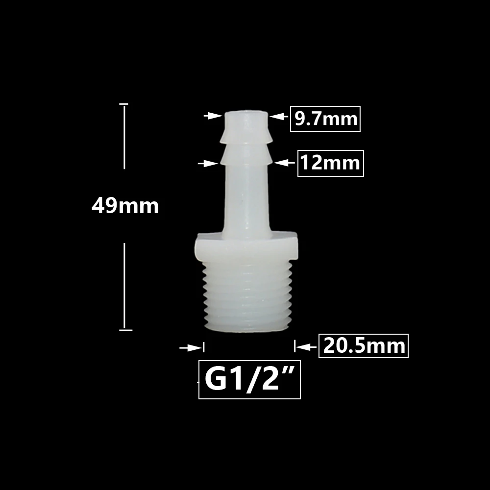 1/2 Inch Female Thread to Barb Hose Connector, 4‑20mm Plastic Pipe Fitting Adapter, Drip Irrigation Water Tube Coupler for Garden Watering System