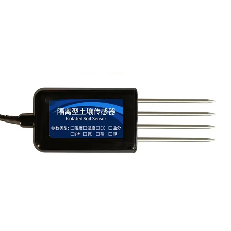 

ABZV-8-In-1 Isolated Soil Sensor Temperature Humidity Nitrogen Phosphorus Potassium PH Value Salt RS485 Detector
