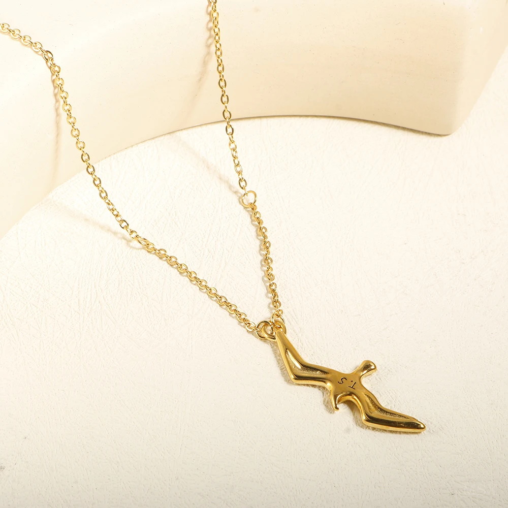 Trend ige Edelstahl t s Möwe Anhänger Halskette Vogel Charm Kette Halskette für Frauen Männer Paar Schmuck – Detail 6