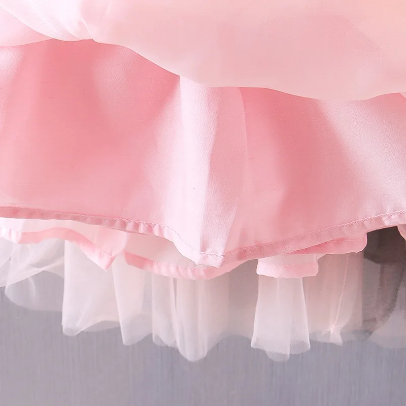 Big Bow Baby Girl Dress Summer Infant Vestido Tulle Tutu Puff Sleeve Children Clothing Solid Toddler Dress Princess Clothes 0-3Y