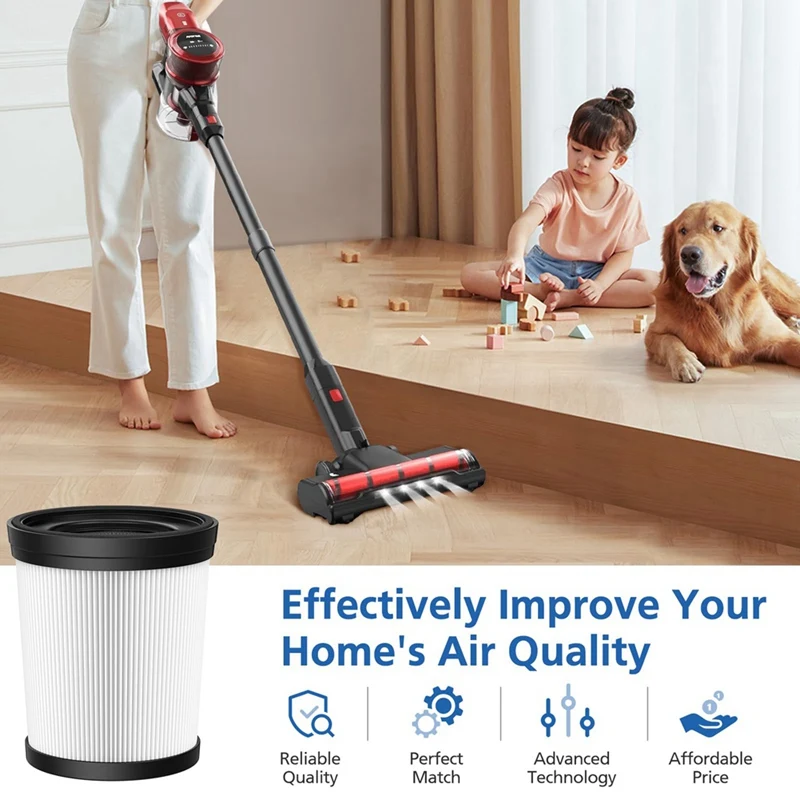 ตัวกรอง HEPA 6แพ็คใช้ได้กับ FSV001 fabuletta เครื่องดูดฝุ่นแบบแท่งไร้สาย A300 FSV101 G160 Girnoor และ G165 afoddon