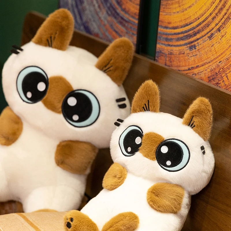 

33/46cm Siamese Cat Animals Stuffed Lying Doll Super Soft Home Office Decor High Quality Toys Girls Boys Kids Christmas Presents