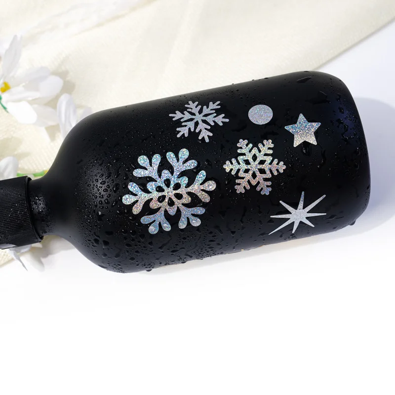 88 قطعة (2 تشانغ) ملصقات ندفة الثلج الشتوية لعيد الميلاد ، ملصق تزيين حفلات ندفة الثلج بالليزر الذهبي والفضي ، بطاقة تهنئة هدية #5