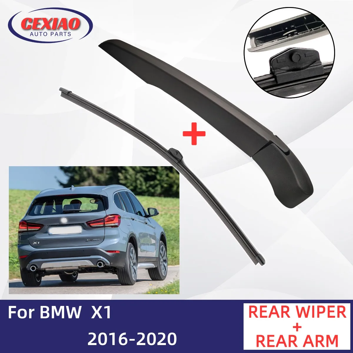 

For BMW X1 2016-2020 Car Rear Wiper Blade and Arm Fit Tailgate Window Rain Brush Windshield Windscreen