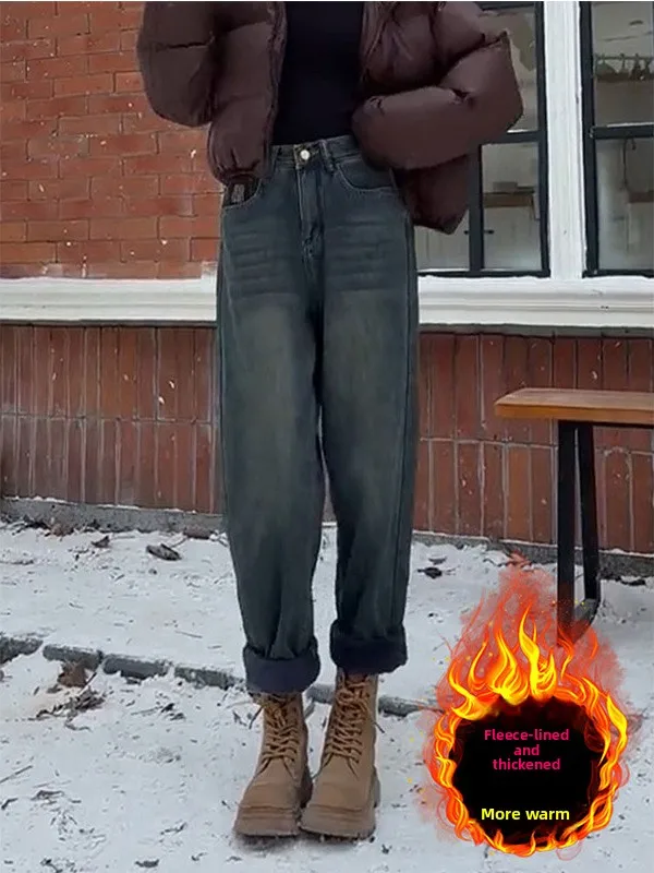 Jeans Harlan Ricamati Stile Retrò Americano, Jeans a Gamba Dritta Snellenti da Donna, Jeans Dad a Vita Alta, Abbigliamento Casual in Denim