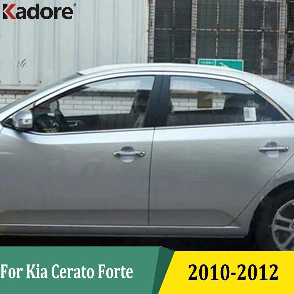 

Для Kia Forte Cerato 2010 2011 2012, дверь из нержавеющей стали, полная оконная рама, накладка на порог, автомобильные аксессуары