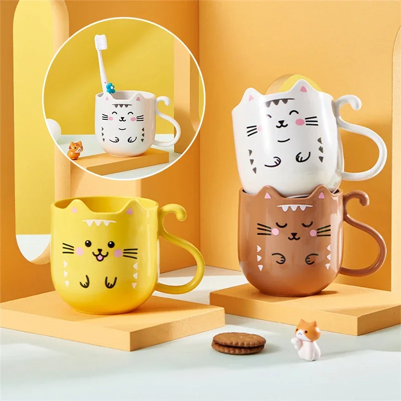 Kids Wash Cup Durable Thickened Plastic Bathroom Tumblers Creative Cartoon Water Cup Perfect for Home Travel Mouthwash Mug