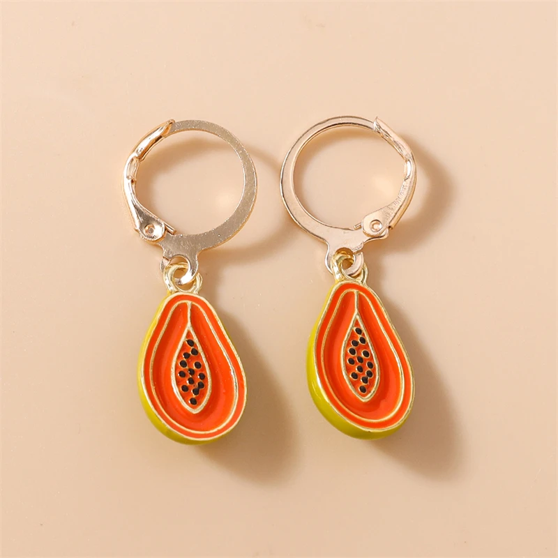 Modische Frucht-Ohrringe für Damen, Erdbeere, Apfel, Mais, Chili, Hängeohrringe, Mädchen, Party, Festival, Schmuck, Geschenke – Detail 11