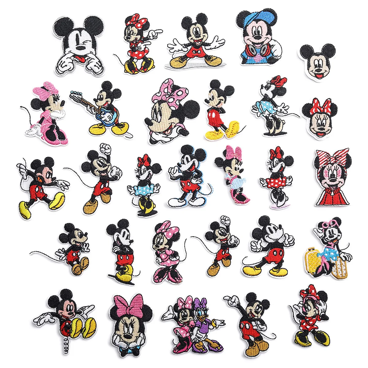 

29Pcs Disney Mickey Mouse Minnie Patches Iron on Patch Diy Sew Decor Clothes T shirt Cartoon Embroidered Applique Fabric