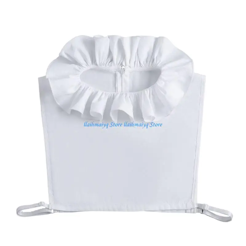573B Decorative Collar Insert Arm Sleeves with Ruffle Trim Design For Formal Event