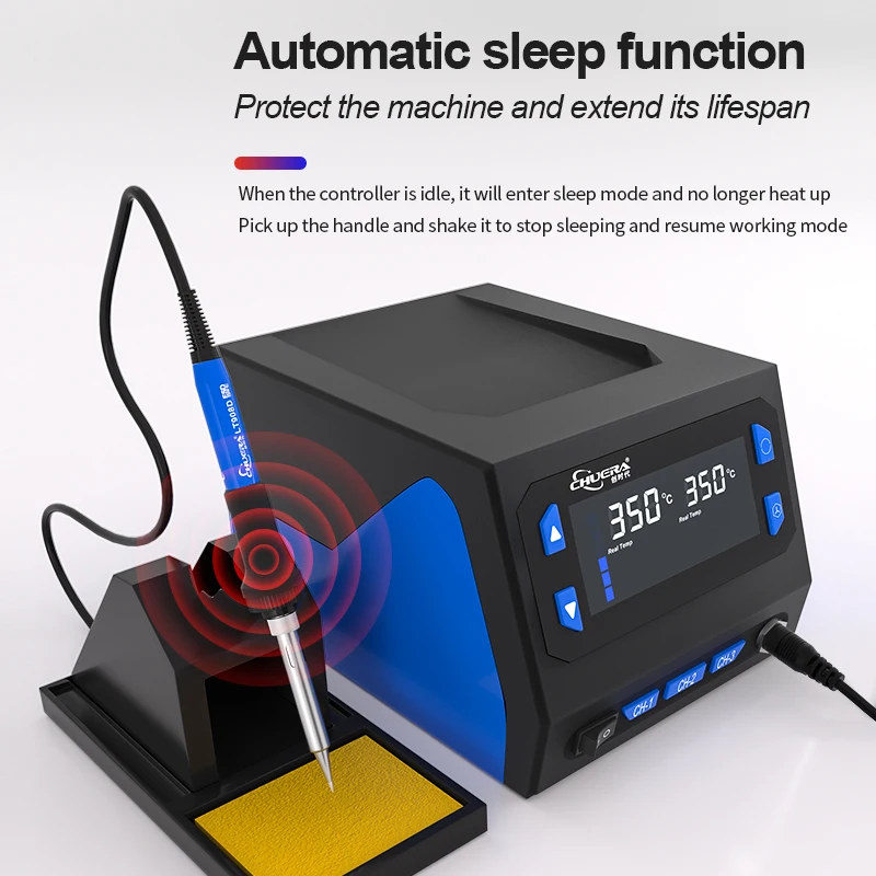 Chuera 989D 70W Soldering Iron Mini Size Dual Temperature Display Memory Function Automatic Sleep New Model Soldering Station