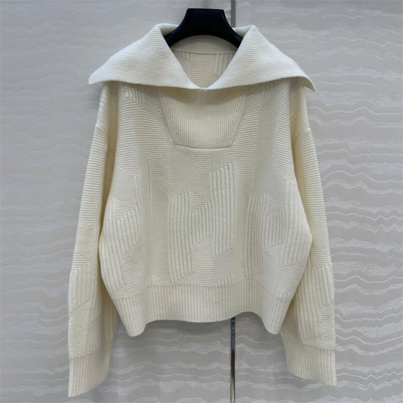 

Women's sweater New elastic knitted slim fit long sleeved top for autumn 2025 High quality Wool blend collar pullover Knitwear