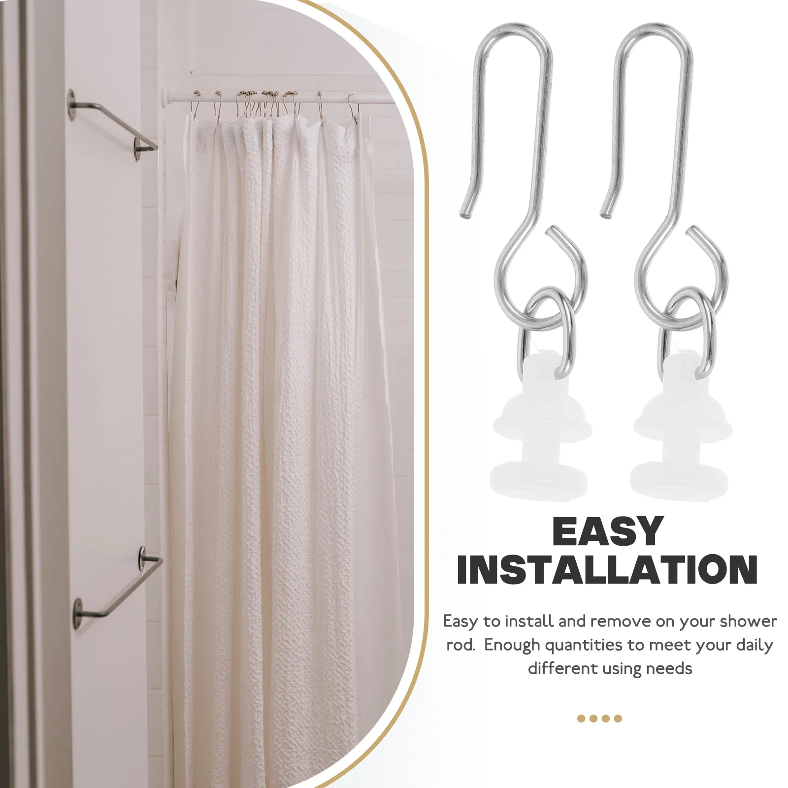 

1 set 1 Set Curtain Gliders Replacement Plastic Metal Sturdy Rustproof Easy Install Home Bathroom Decorative