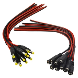 5Pcs 10Pcs 5.5x2.1mm Male Female Plug 12V DC Power Pigtail Cable Jack for CCTV Camera Connector Tail Extension 24V DC Wire