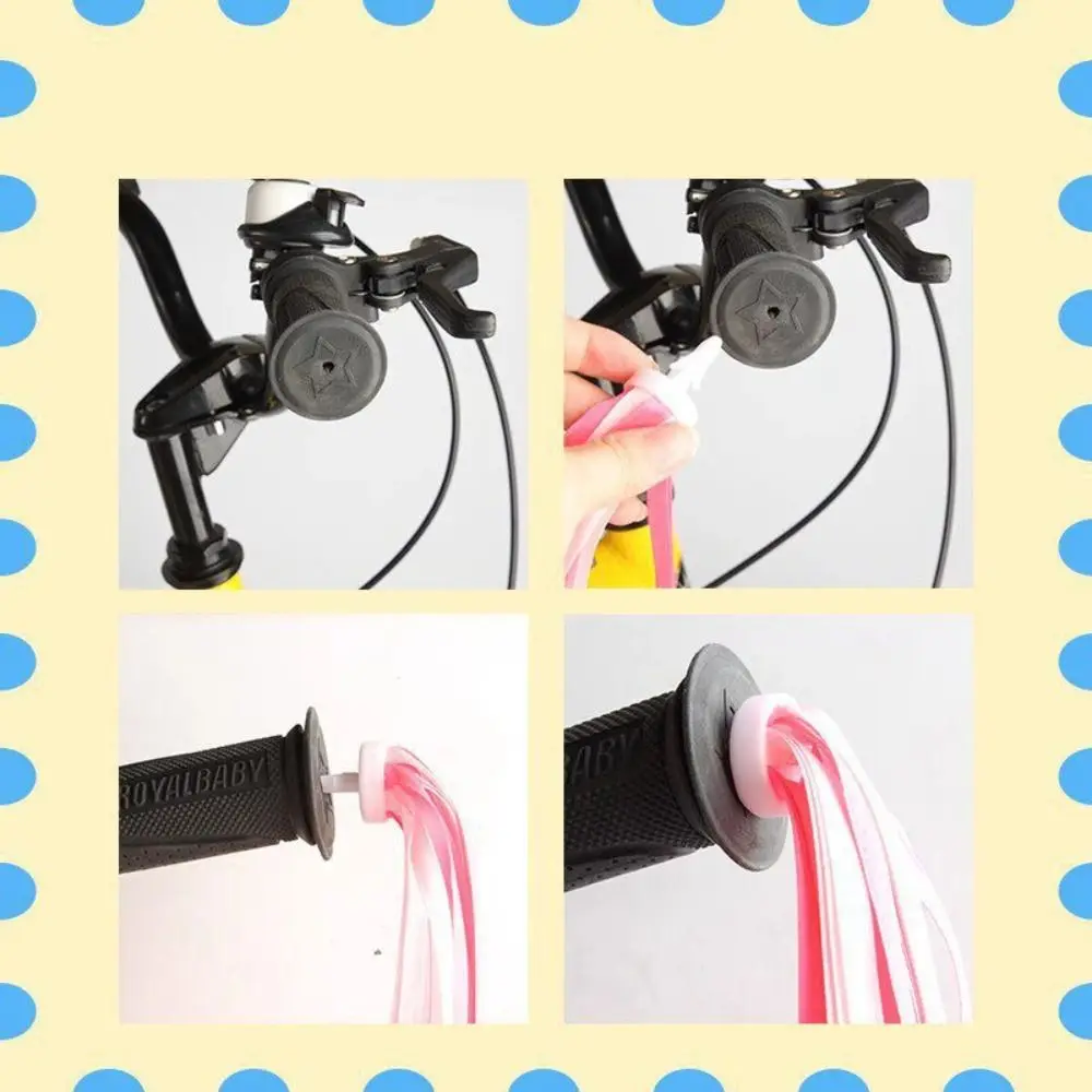 1pair Sparkly Ribbon Style Bike Streamers Lightweight Playful Handlebar Streamers Colorful Bike