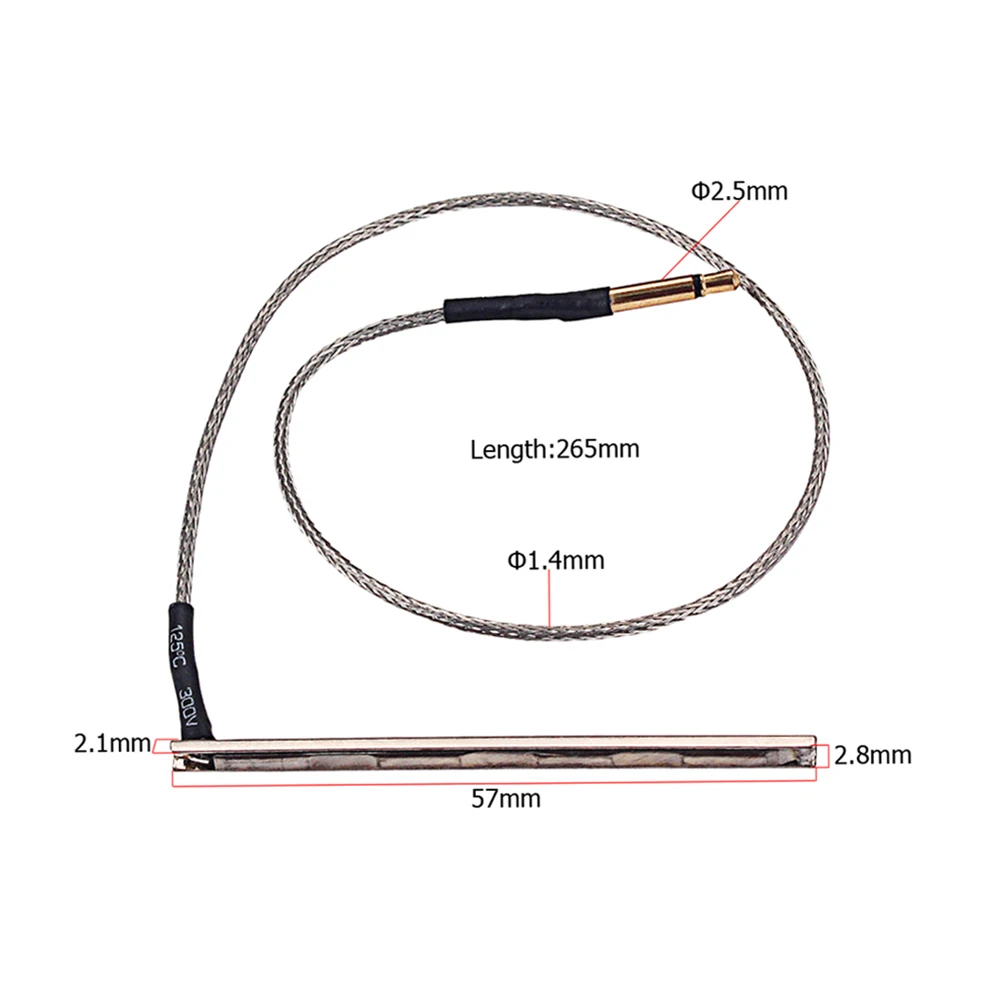 Piezo Pickup Rod 57Mm Cigar Box 3 4 String Guitar Parts Accessories Golden Plug Guitar Instrument Parts Musical Instrument