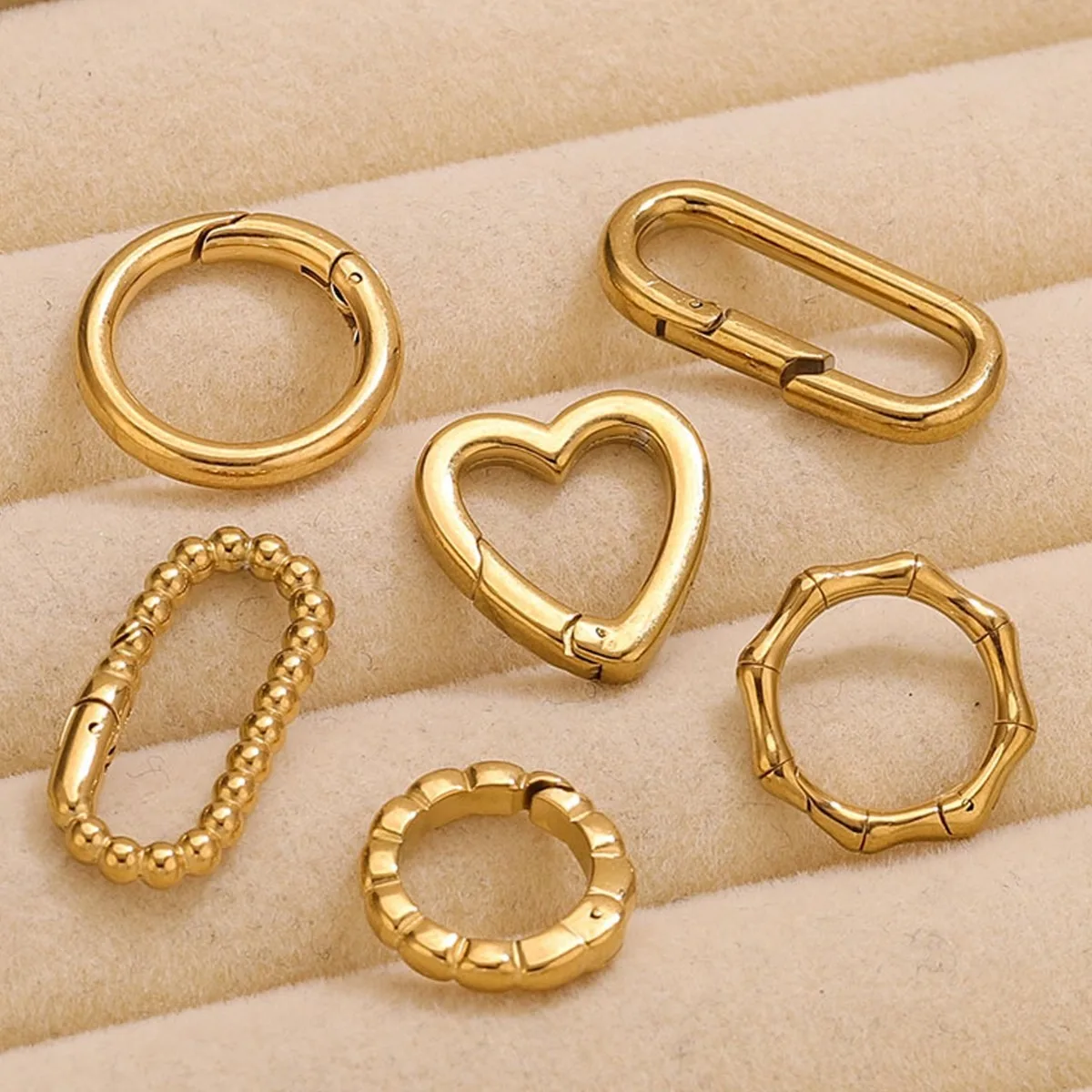 2pcs Stainless Steel Clasps Gold Geometry Heart Round Ring Lobster Clasp Hook Connectors DIY Jewelry Making Supplies Accessories image 4