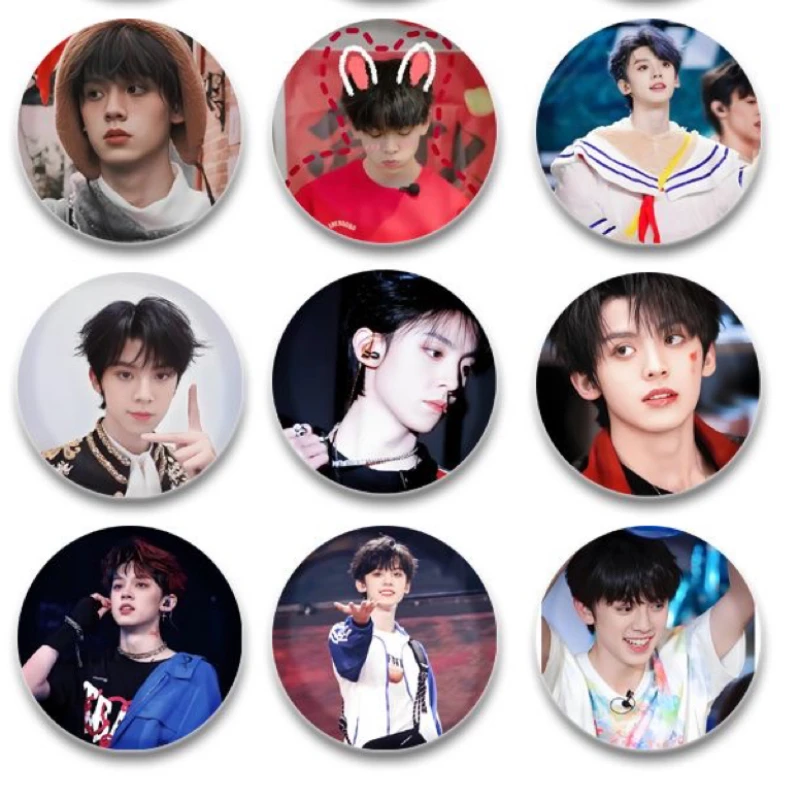 9 قطعة/مجموعة TF الأولاد وانغ يوان وانغ junkai qian xi تشانغ تشو zhixin su xinhao تشانغ junhao zuo شنق شارة بانغ بروش حقيبة ديكور دبابيس