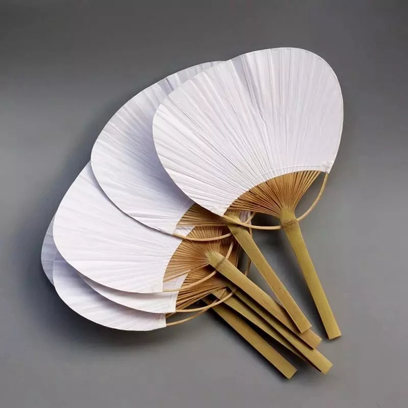 25Pcs/Lot Wedding White Paddle Fan For Wedding Decoration Children's Diy Fan