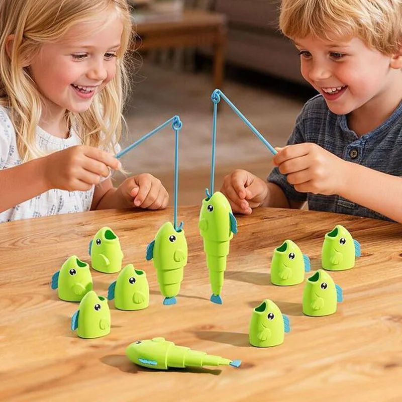 New Fishing Battle Board Game Fish Body Stretchable Long Short Competition Kid Fishing Master Toy Family Interaction Educational