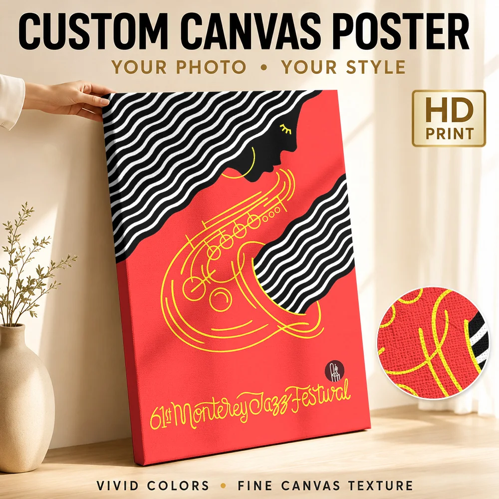 Monterey Jazz Festival Framed Canvas Poster Custom Modern Aesthetic Wall Paintings Decoration for Office Hallway Ready to Hang
