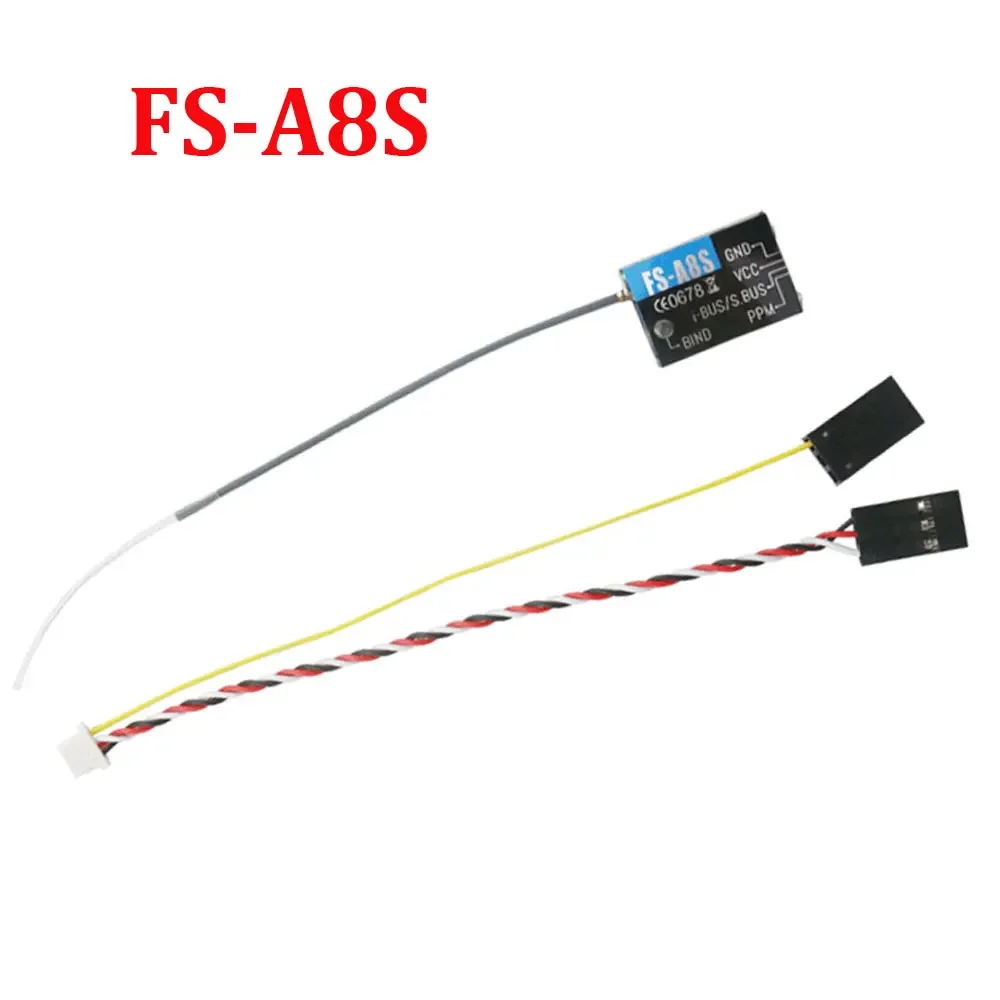 Flysky FS-A8S 2.4G 8CH Mini Receiver with ANTENNA PPM i-BUS SBUS For RC Qaudcopter FPV Racing Drone Compatible FS i6 FS i6S