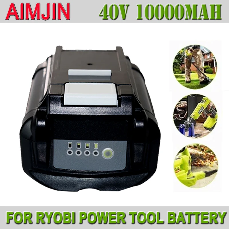 40V 10000mAh High-power Replacement Lithium Battery for Ryobi OP4050 RY40502 RY40200 RY40400 Li-ion Batteries