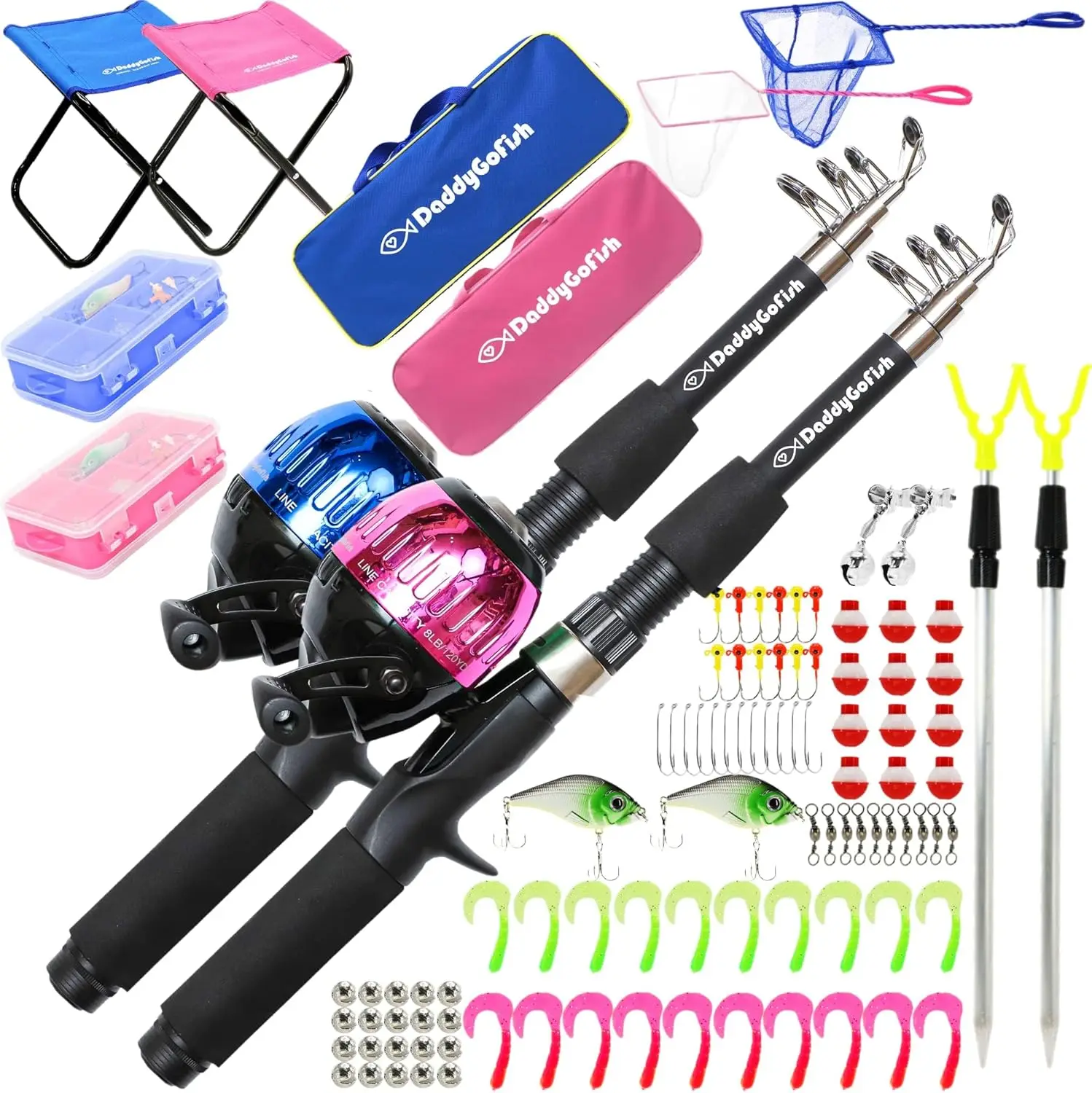 

Kids Fishing Pole Rod Reel Combo Tackle Box Starter Set for Boys Girls Toddlers Youth Beginners