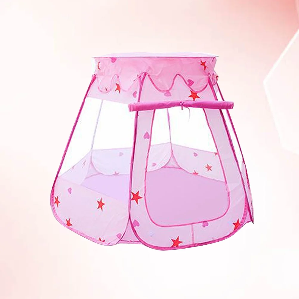 

Kids Hexagon Game Tent Playhouse for Indoor Ocean Ball Pit Fun Foldable Childrens No Balls Included Pink