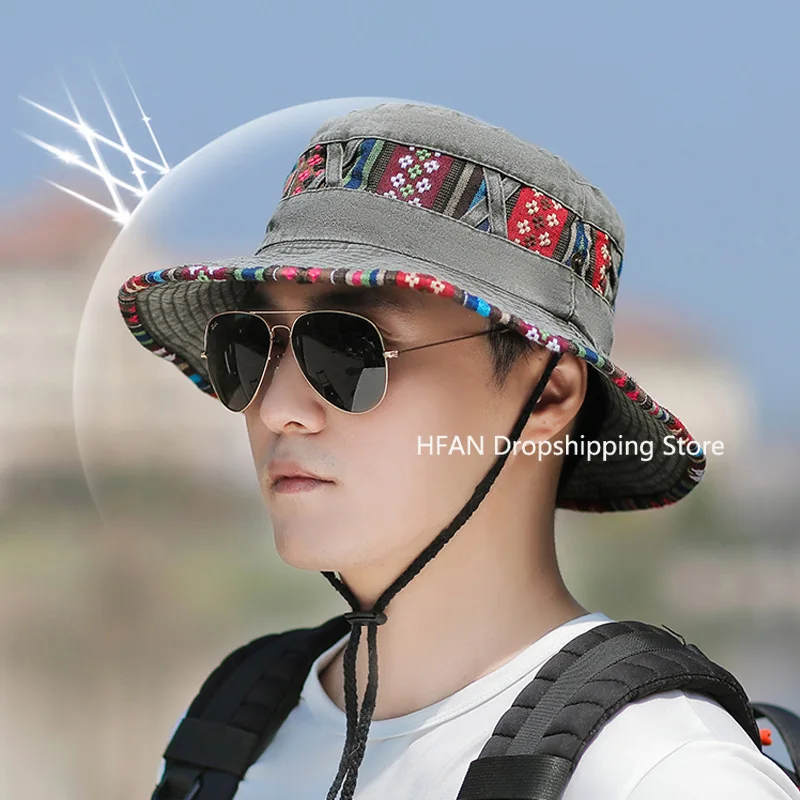 Fisherman's hat Mountaineering fishing hat new fashion cowboy fisherman's hat men's sun visor sunscreen men's summer sun cap