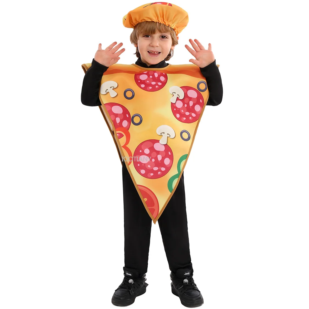 2024 Halloween Food Cos Costume Pizza Cosplay Costumes Outfit Halloween Children's Day School Stage Performance Dress Up