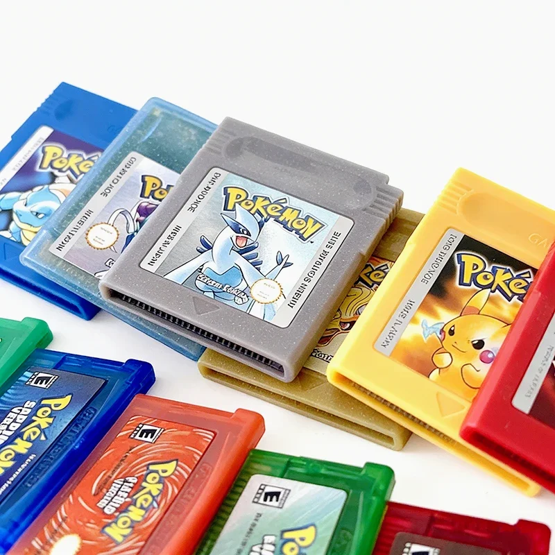 Image of Neue Energiesparende 5-Sprachen-Version Pokemon GBC Spiel Rot/Kristall/Blau/Gelb/Gold/Grün/Silber Videospiel-Kassette