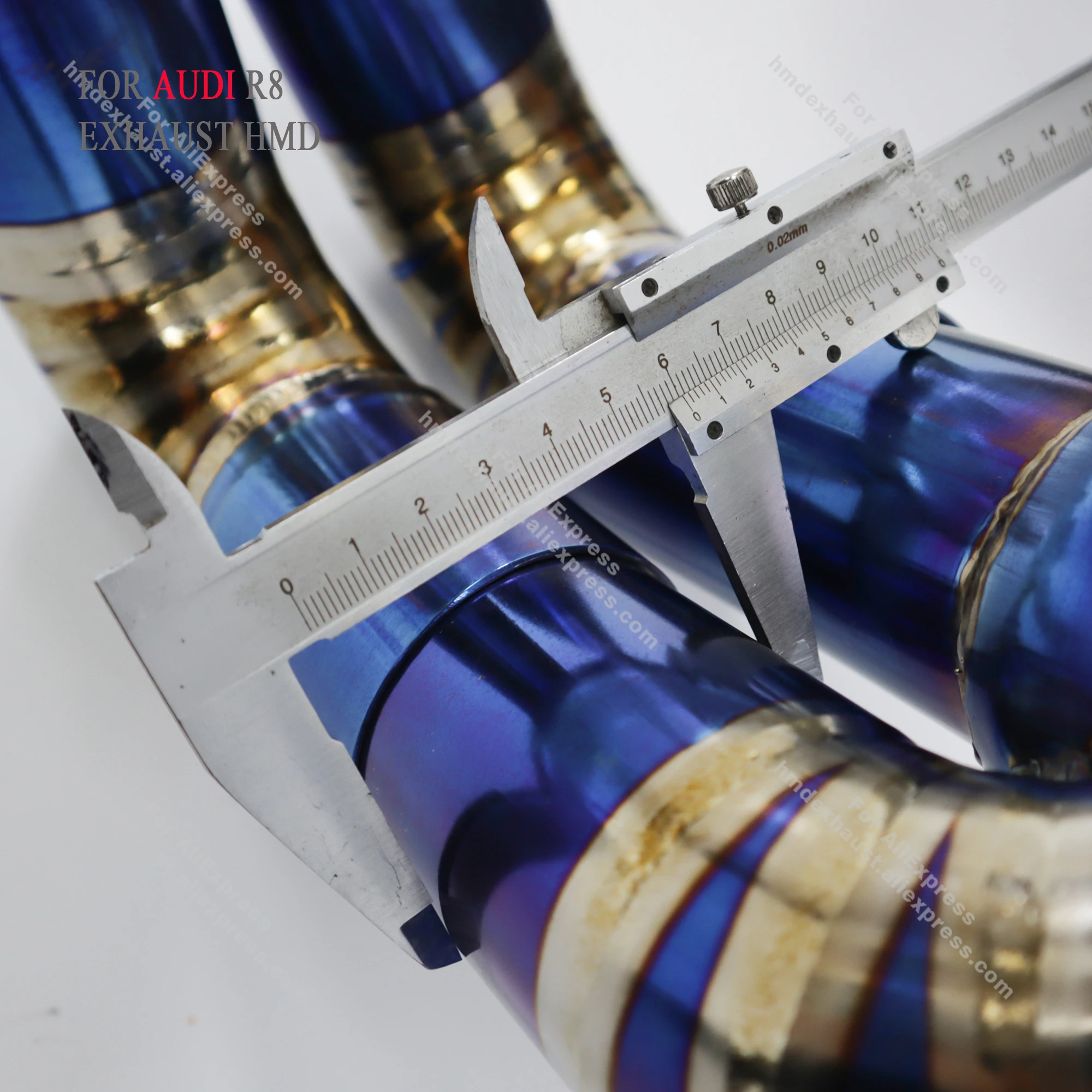 ท่อไอเสียคุณภาพสูงสำหรับ AUDI R8 5.2L ปี 2013-2016 ระบบไอเสียไทเทเนียม วาล์วสุญญากาศ พร้อมตัวเก็บเสียง ติดตั้งแบบไม่ทำลาย HMD