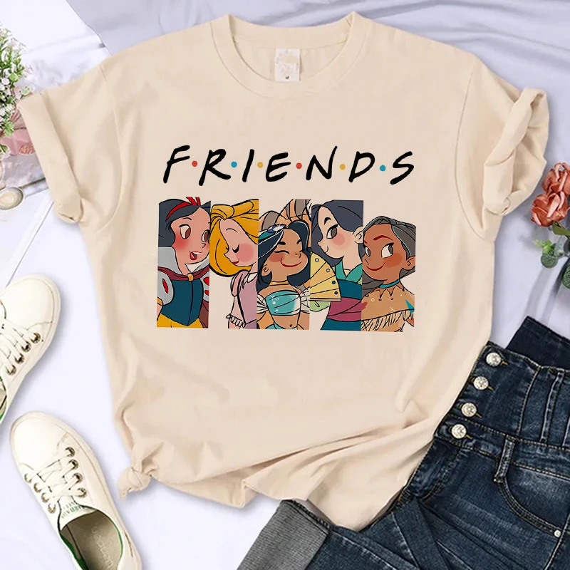 New in Disney Princess T Shirt Women Harajuku 90s Cute T-shirt Funny Tshirt Female Clothes