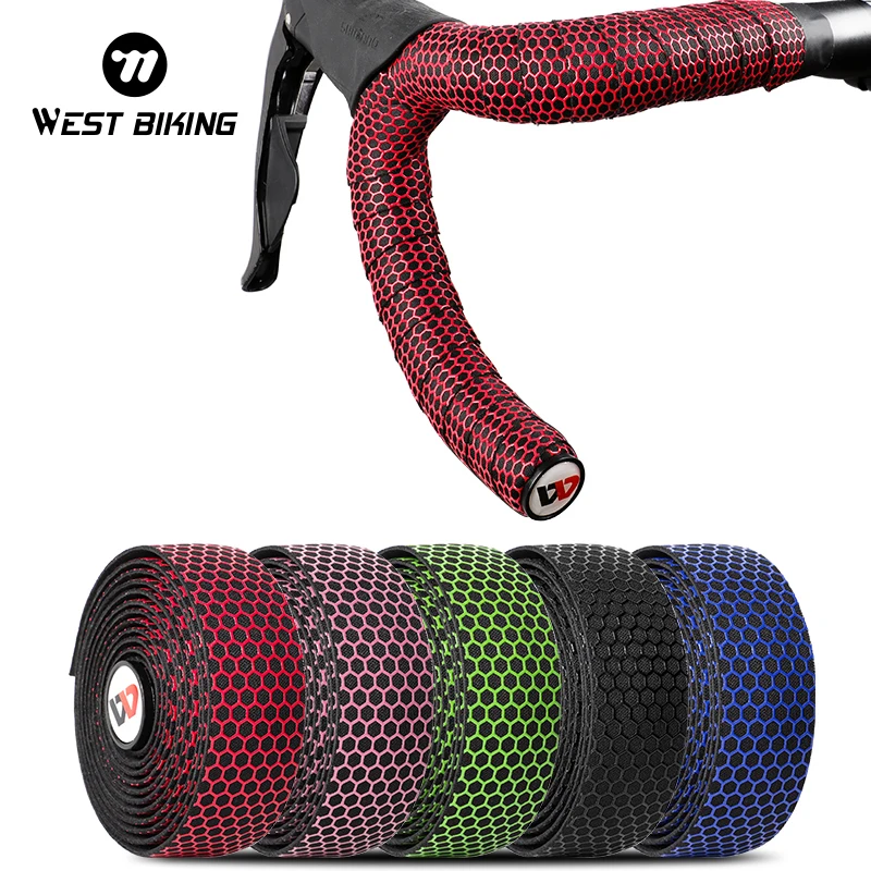 WEST BIKING Bicycle Handlebar Tape Road Bike Cycling Anti-slip Silica Gel EVA Shock Absorption Handle Bar Wrap Tape 2PCS per Set