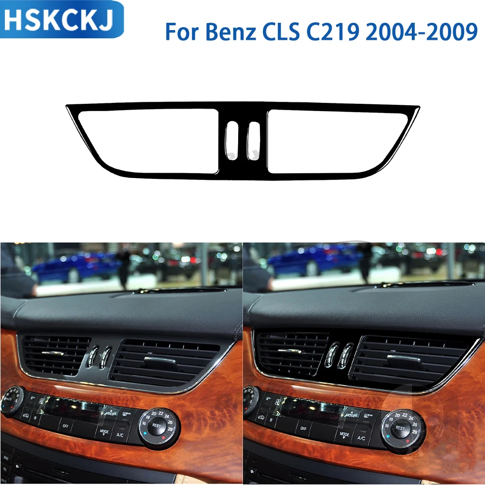 

For Mercedes Benz CLS C219 2004-2009 Black Plastic Accessories Car Interior Central Control Air Outlet Trim Sticker Decoration