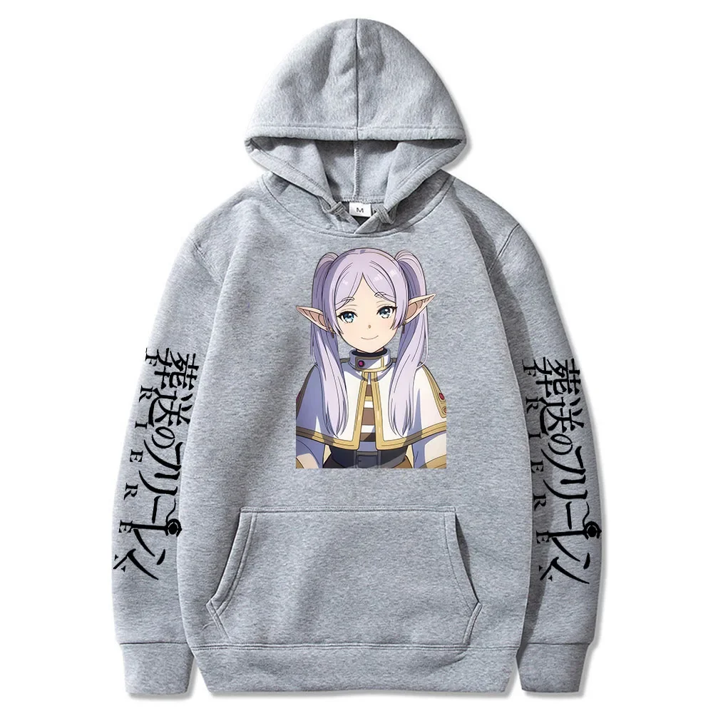 Japan Anime Frieren Beyond Journey\'s End Hoodies Cute Frieren Hooded Pullover Casual Fleece Long Sleeve Plus Size Sweatshirts