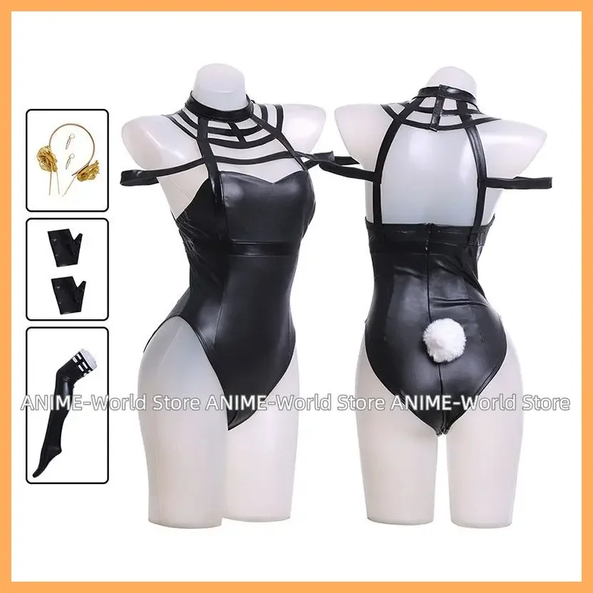 CosplaySPYxFAMILY يور الأرنب فتاة أنيمي تأثيري حلي فستان جلد مثير