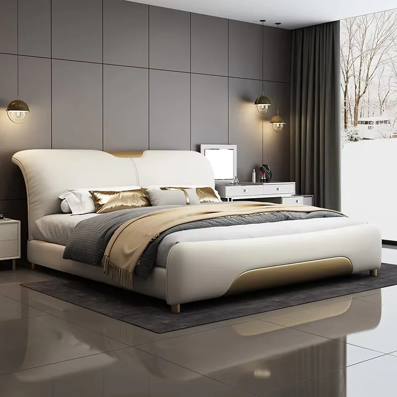 

Modern Wooden Cheap Double Bed Bedroom Elegant Storage House Frame Bed Full Size Queen Luxury Camas De Dormitorio Furniture Home