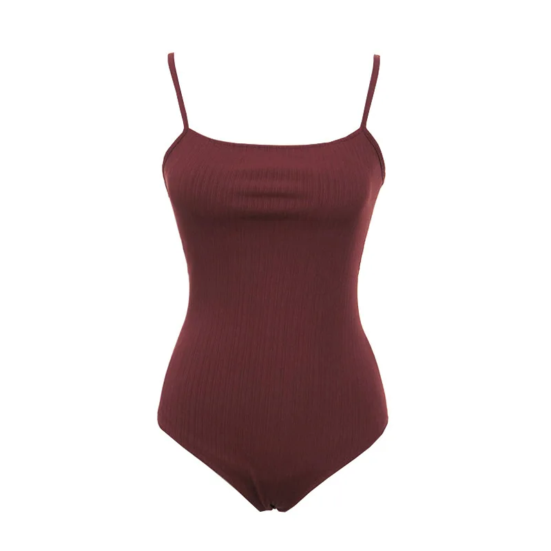 Minsu South Korea New Temperament Sexy Retro Wine Red Backless Lace up Thin and Small Chest Triangle One-Piece Swimsuit for Wome