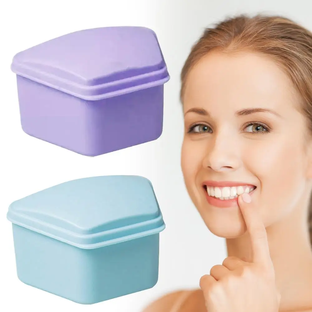 

Dustproof False Teeth Box Sealed Mouth Guard Appliance Box False Dental Storage Denture Teeth Case Protective Container E8C2