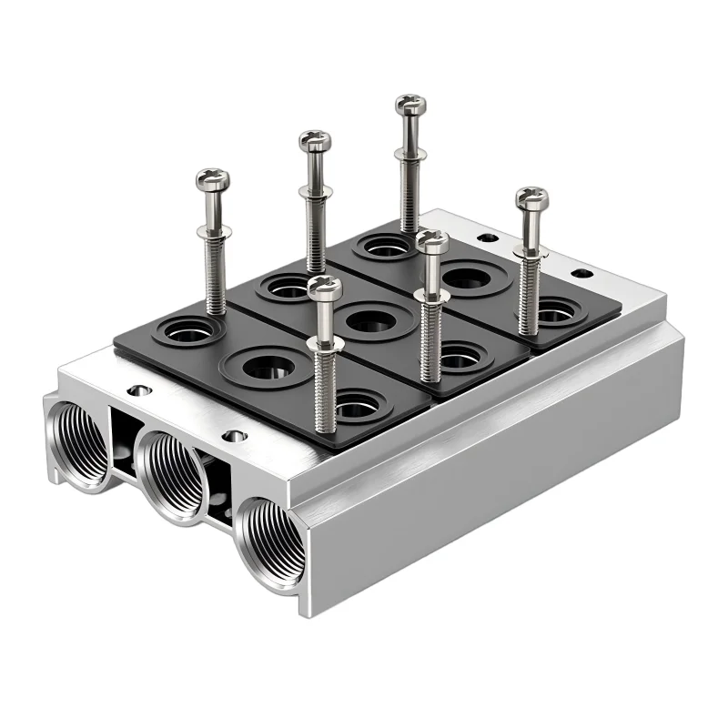 100M 200M 300M 400M Manifold Suitable For 4V110 4V210 4V310 4V410 Pneumatic Solenoid Valve Exhaust Plate Base With Gasket Screw