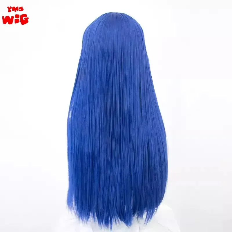 Lucky Star Izumi konica parrucca Cosplay copricapo capelli lunghi blu capelli sintetici per feste parrucche Cosutme Black Bangs Costume Anime