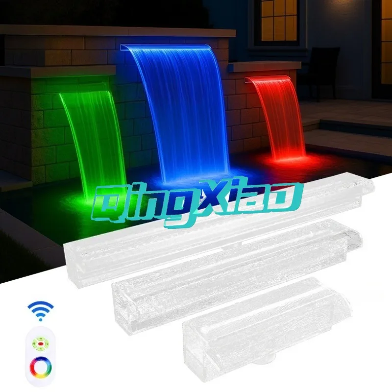 Acrylic Colorful Waterfall Water Curtain Arc Hook Waterfall Fountain For Hotel Swimming Pool Household Water Landscape