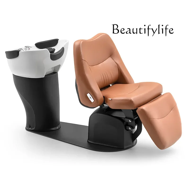 

ZQ High-end electric shampoo bed can be lifted and lowered semi-lying flush bed barber shop special shampoo bed