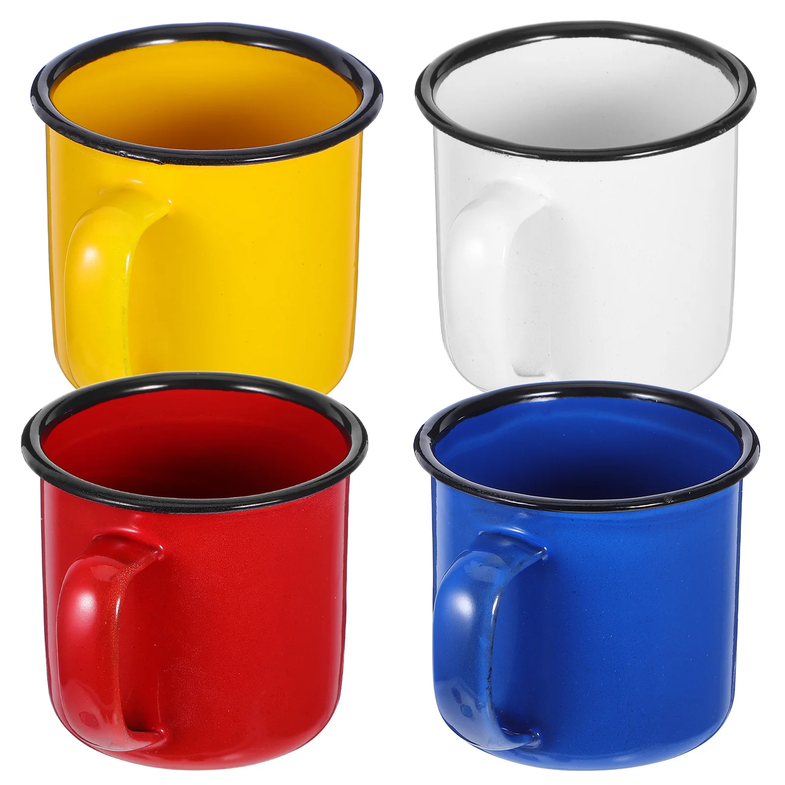 

4pcs Enamel Mug Retro Drinking Cups Vintage Style Water Tea Coffee Mugs Home Office Picnic Outdoor Use Safe Material